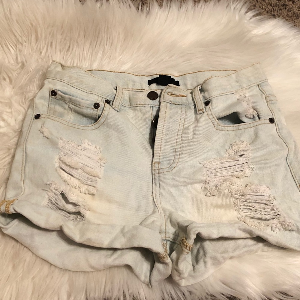Lightwash High Waisted Jean Shorts